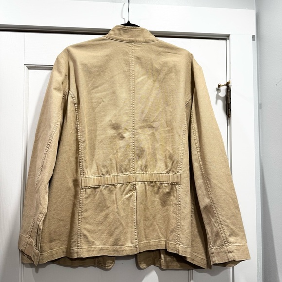 Talbots Band Collar Jacket Plus Size 2X Field Jacket Barn Coat Shacket Spring - Picture 12 of 13
